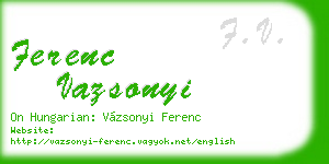 ferenc vazsonyi business card
